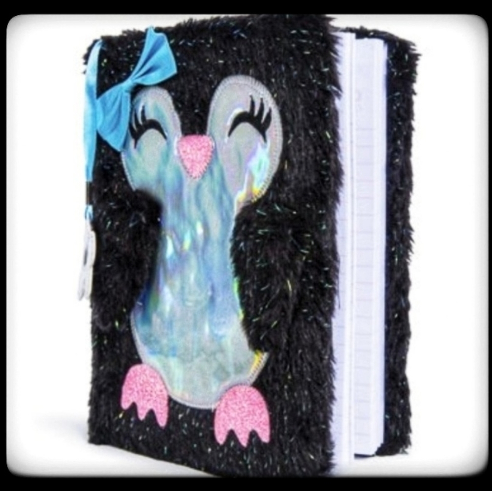 🆕️LAST 1🐧PENGUIN JOURNAL🐧FUZZY 3D SPARKLE🐧 - Picture 2 of 8